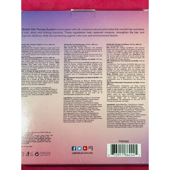 NIB Biosilk Silk Therapy Original Replenishing & Reconstructing System 3 Pc Set - Picture 5 of 8